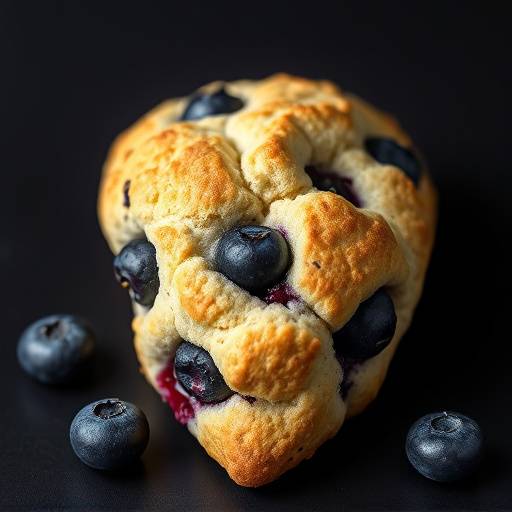 A freshly baked blueberry scone