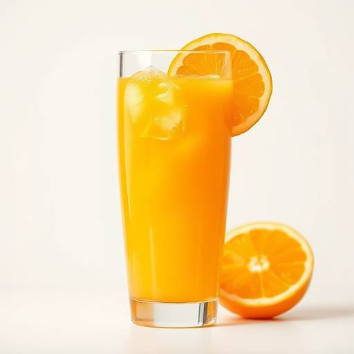 A glass of freshly squeezed orange juice