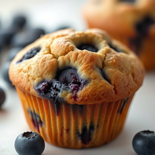 A moist and delicious vegan blueberry muffin